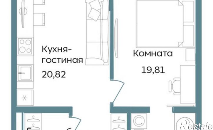 2-комн квартира в новом доме Саки