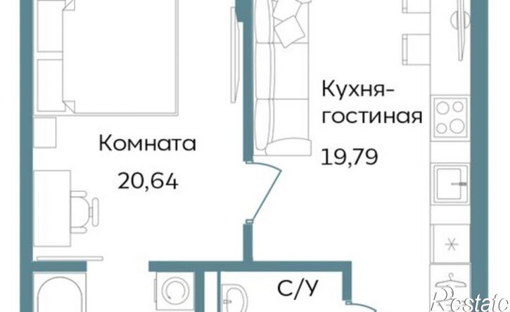 2-комн квартира в новом доме Саки