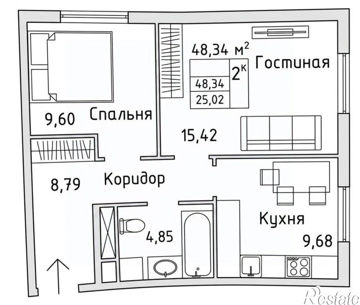 2-комн квартира Симферополь г., Киевский