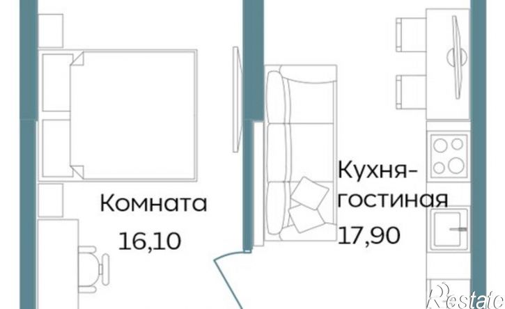 1-комн квартира в новом доме