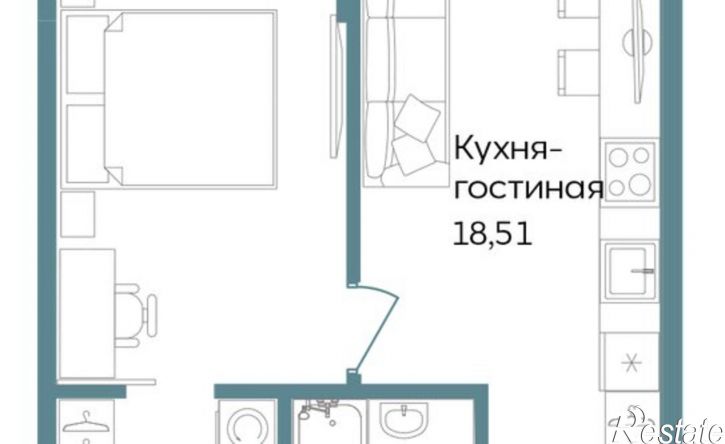 1-комн квартира в новом доме