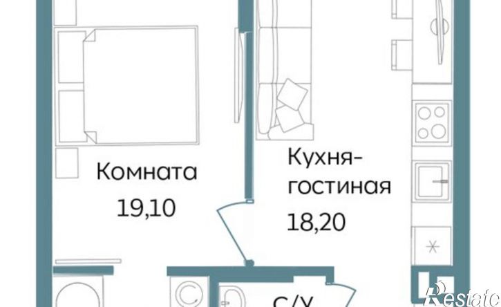 1-комн квартира в новом доме