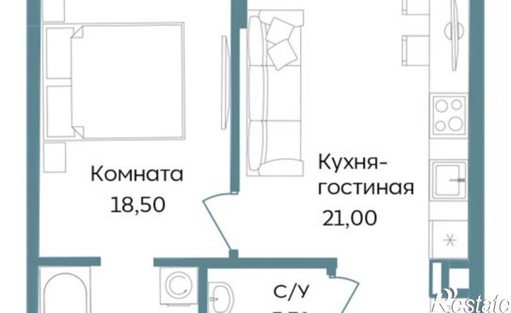 2-комн квартира в новом доме