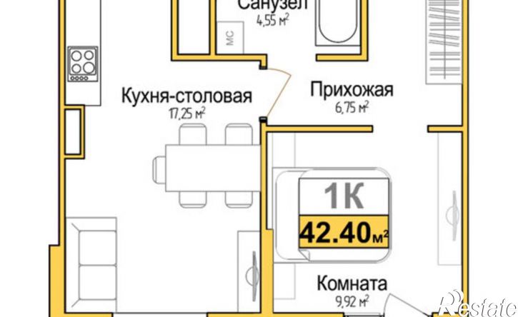 1-комн квартира в новом доме Симферополь, Центральный район, ЖК Город Мира