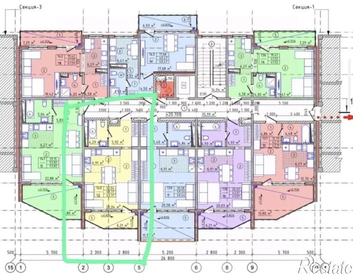 2-комн квартира г Евпатория, ул Симферопольская, зд 2ф стр 1