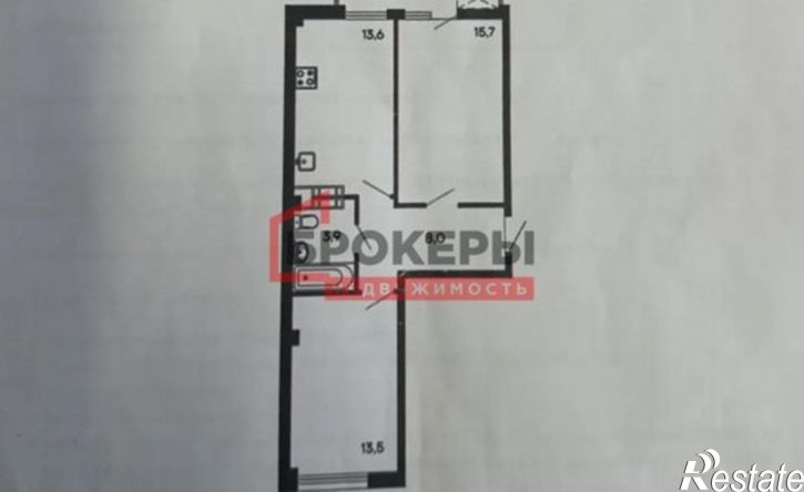 2-комн квартира ул Токарева, 6,  д. 6