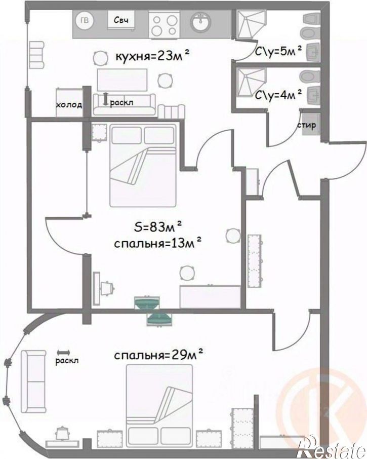 2-комн квартира Евпатория городской округ, Евпатория