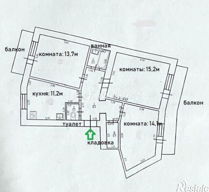 3-комн квартира Красноперекопск г., 1 мкр., д.25