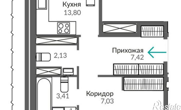 2-комн квартира в новом доме Симферополь, Киевский район, микрорайон Крымская Роза