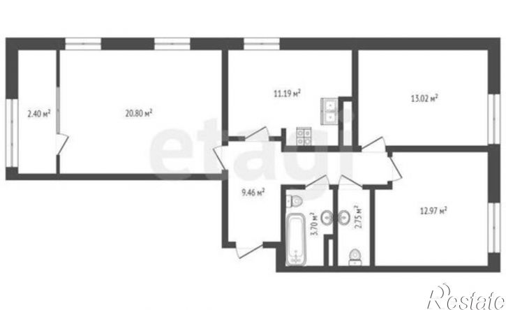 3-комн квартира Симферополь, проспект Александра Суворова, 101