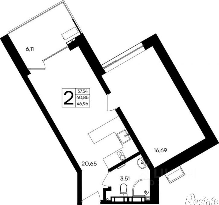1-комн квартира