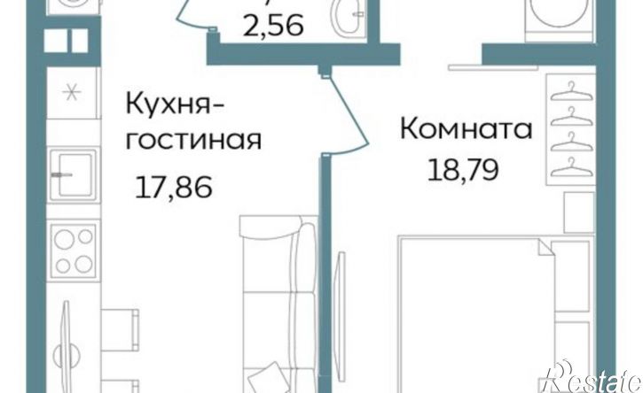 1-комн квартира в новом доме