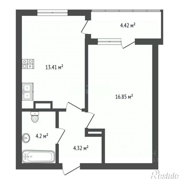 1-комн квартира Античный пр-кт, 5/1,  д. 5/1