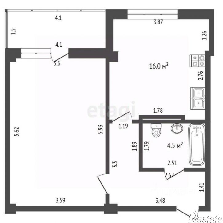 1-комн квартира ул Колобова, 21в,  д. 21в