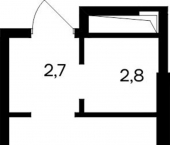 1-комн, 26 кв м, этаж 5/12 улица Кирова, 35