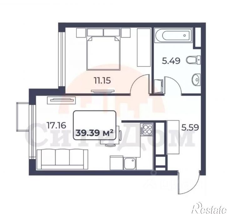 1-комн квартира ул Героев, 12,  д. 12