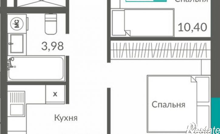 2-комн квартира в новом доме Севастополь, ЖК Видный