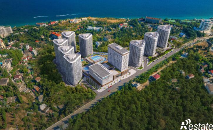1-комн квартира в новом доме Алушта, микрорайон Профессорский Уголок, ЖК Крымская Резиденция