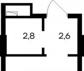 1-комн, 26 кв м, этаж 4/12 улица Кирова, 35