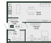 2-комн, 44 кв м, этаж 2/13 ул Краснофлотская, 32/5