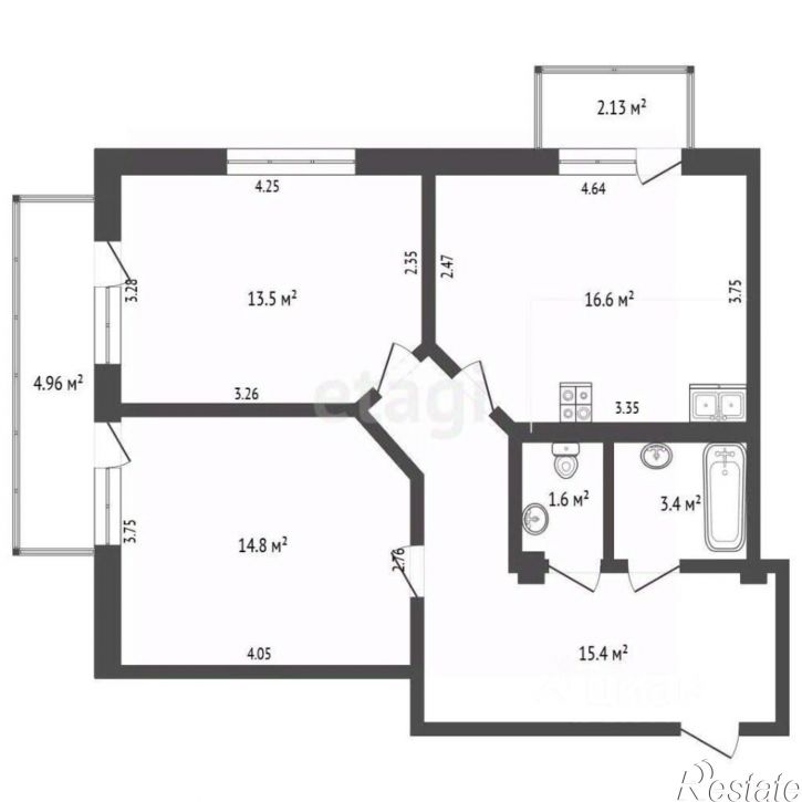 2-комн квартира ул Новороссийская, 5,  д. 5