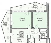 2-комн, 70 кв м, этаж 2/9 улица Левитана, 3