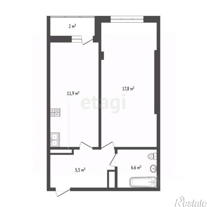 1-комн квартира Античный проспект, 26к3,  д. 26к3
