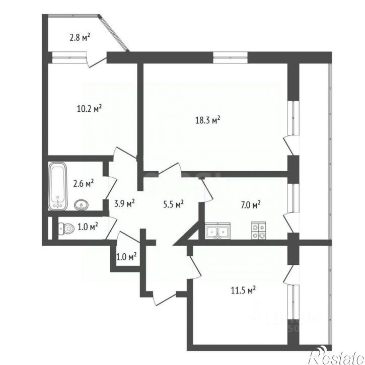 3-комн квартира улица Степаняна, 5,  д. 5