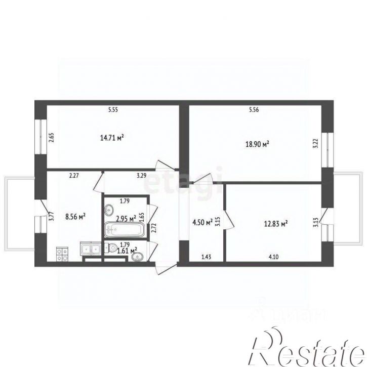 3-комн квартира Симонок улица, 55А,  д. 55А