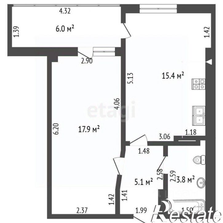 1-комн квартира улица Челнокова, 29 к3,  д. 29 к3
