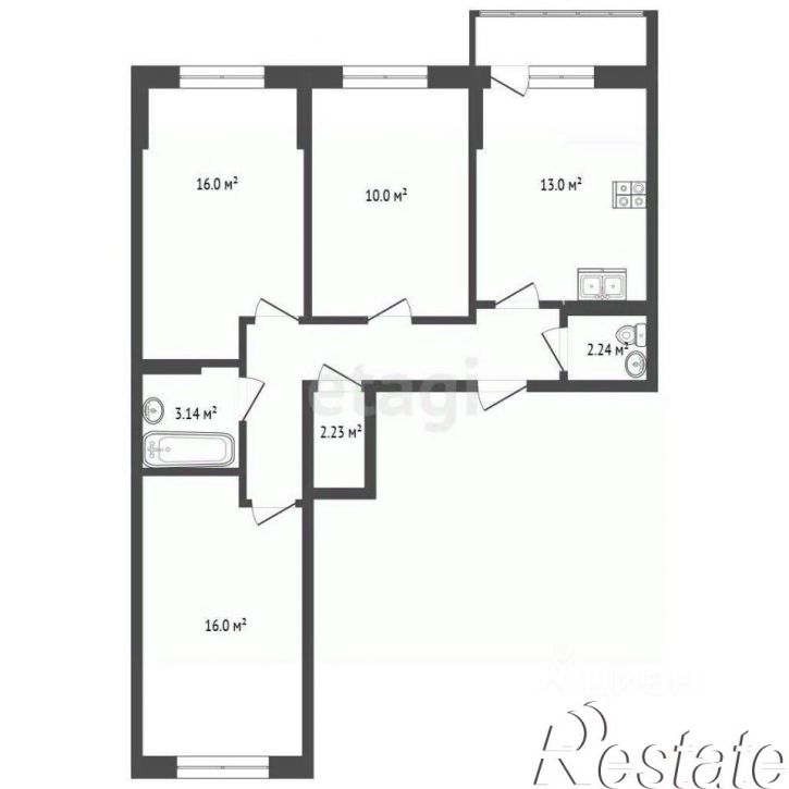 3-комн квартира Античный проспект, 5 к7,  д. 5 к7