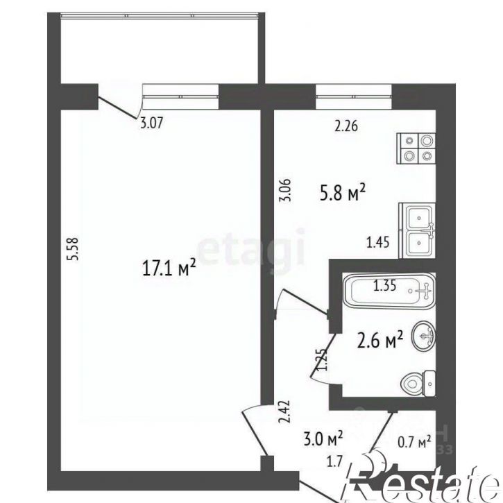 1-комн квартира Механическая улица, 2,  д. 2