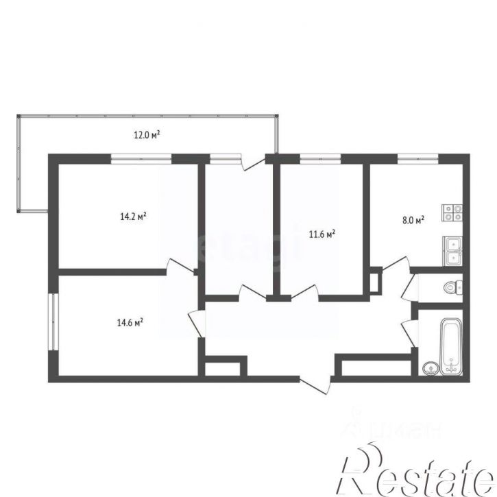 4-комн квартира улица Магдесяна, 21,  д. 21