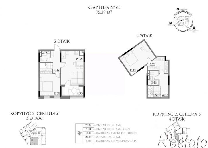 2-комн квартира в новом доме Симферопольский район