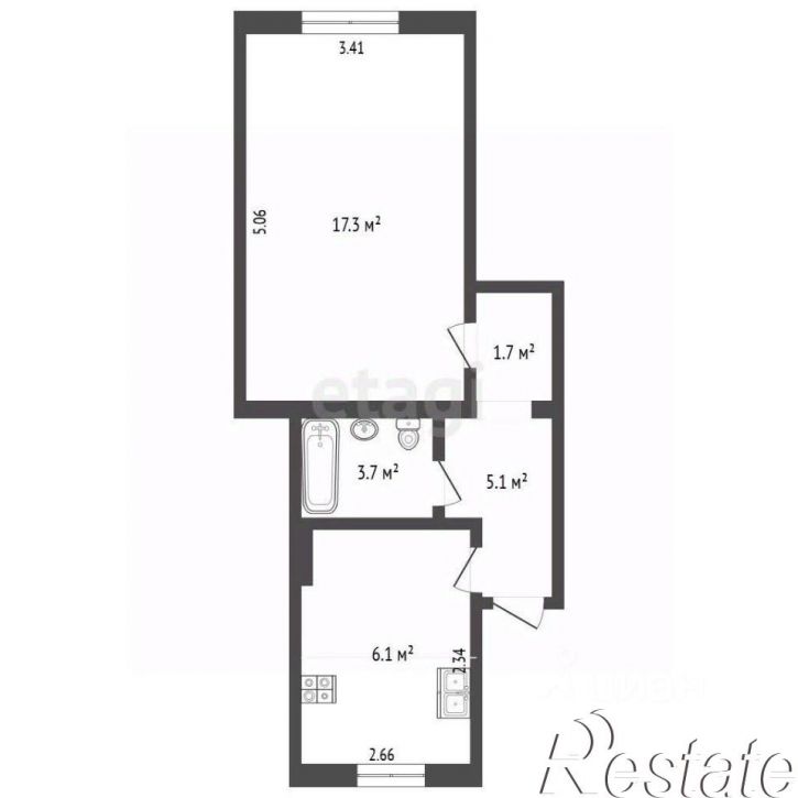 1-комн квартира Портовая улица, 35,  д. 35