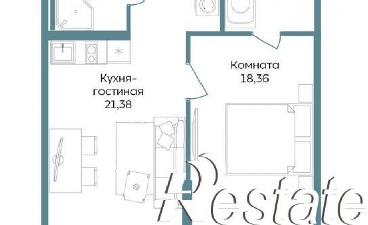 2-комн квартира в новом доме