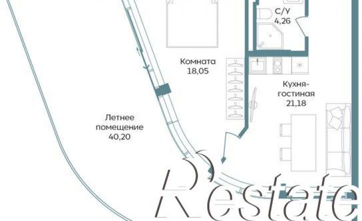 2-комн квартира в новом доме