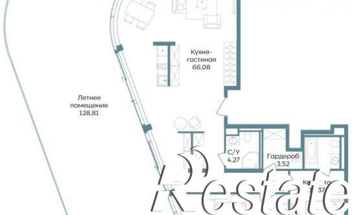 3-комн квартира в новом доме