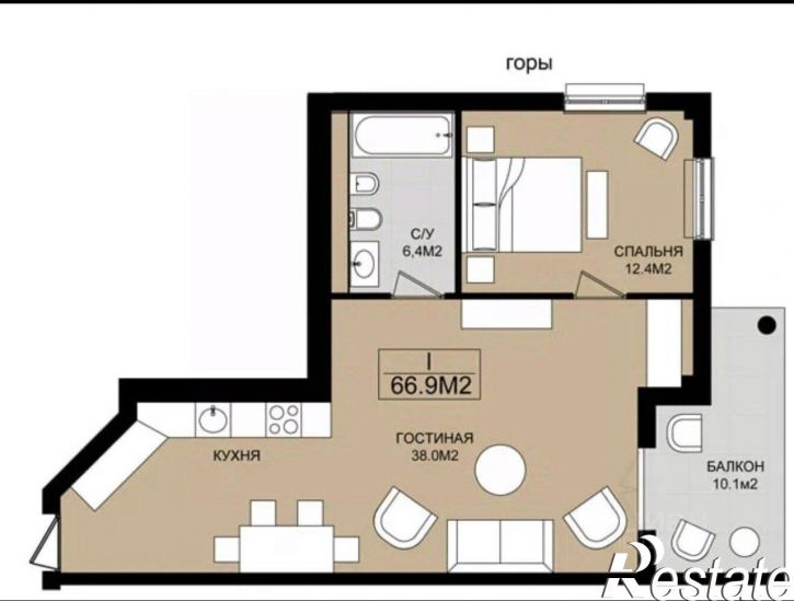 2-комн квартира Ореанда п.г.т., д.60Г, к.5
