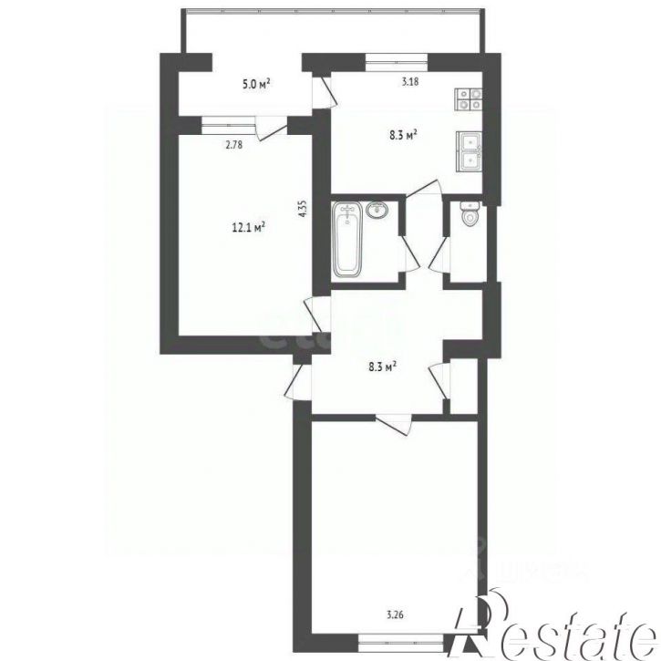 2-комн квартира Нижнегорская улица, 101,  д. 101