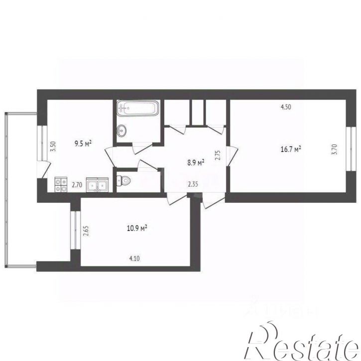 2-комн квартира улица Мира, 14,  д. 14