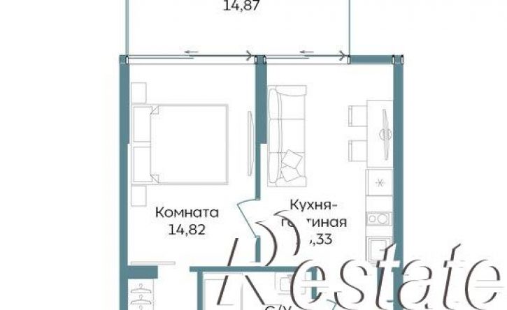 1-комн квартира в новом доме