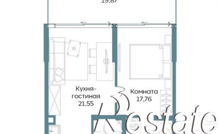 2-комн квартира в новом доме