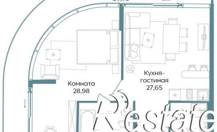 2-комн квартира в новом доме