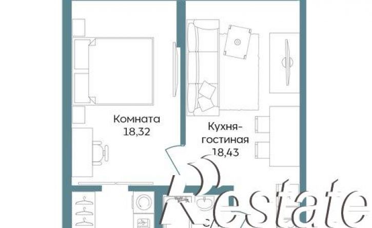 1-комн квартира в новом доме