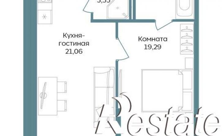 2-комн квартира в новом доме