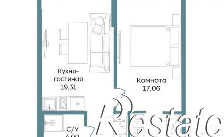 1-комн квартира в новом доме