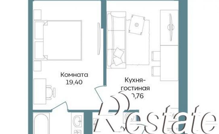 2-комн квартира в новом доме