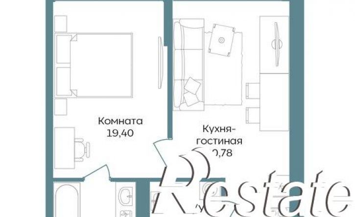 2-комн квартира в новом доме