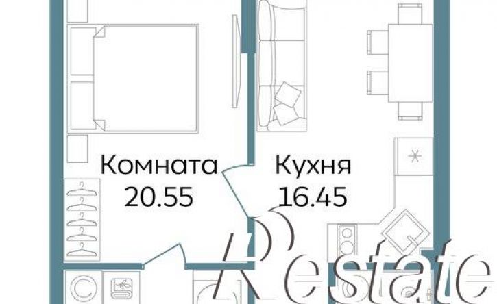 2-комн квартира в новом доме